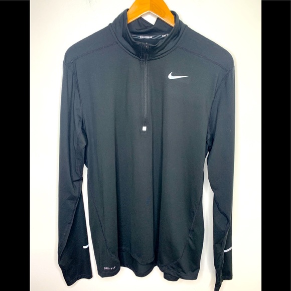 Nike Running Dri Fit Element Half Zip Sweat in Black Pullover Size Large Mens